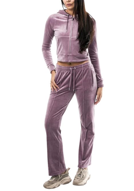 tina outline trackpantPantaloni in Velluto con Strass Logo Juicy Couture JUICY COUTURE | Pantaloni | VIJH70699PG4